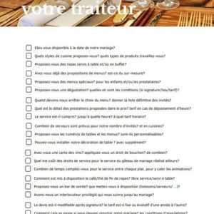 questions pour traiteur